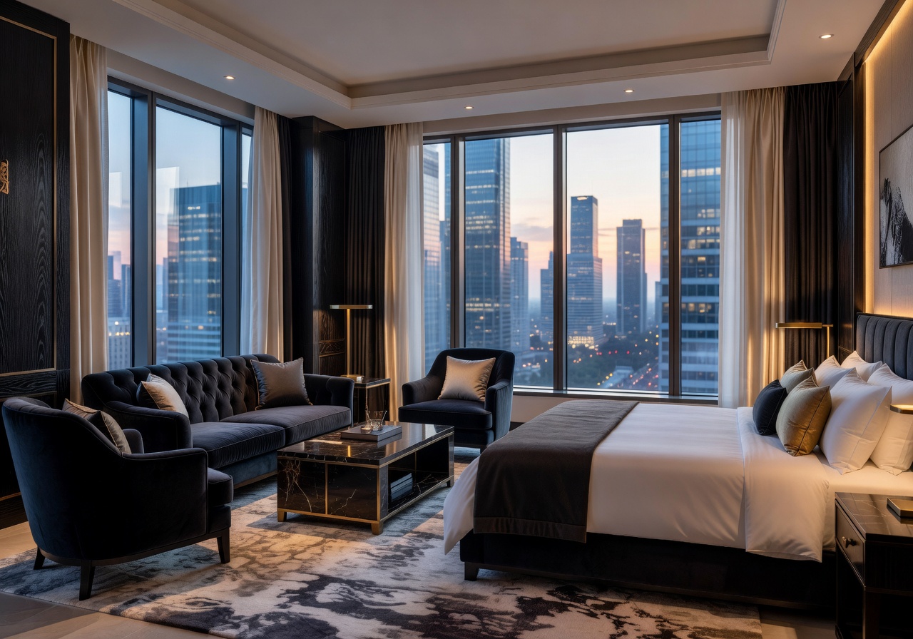 Elegant deluxe room with city view