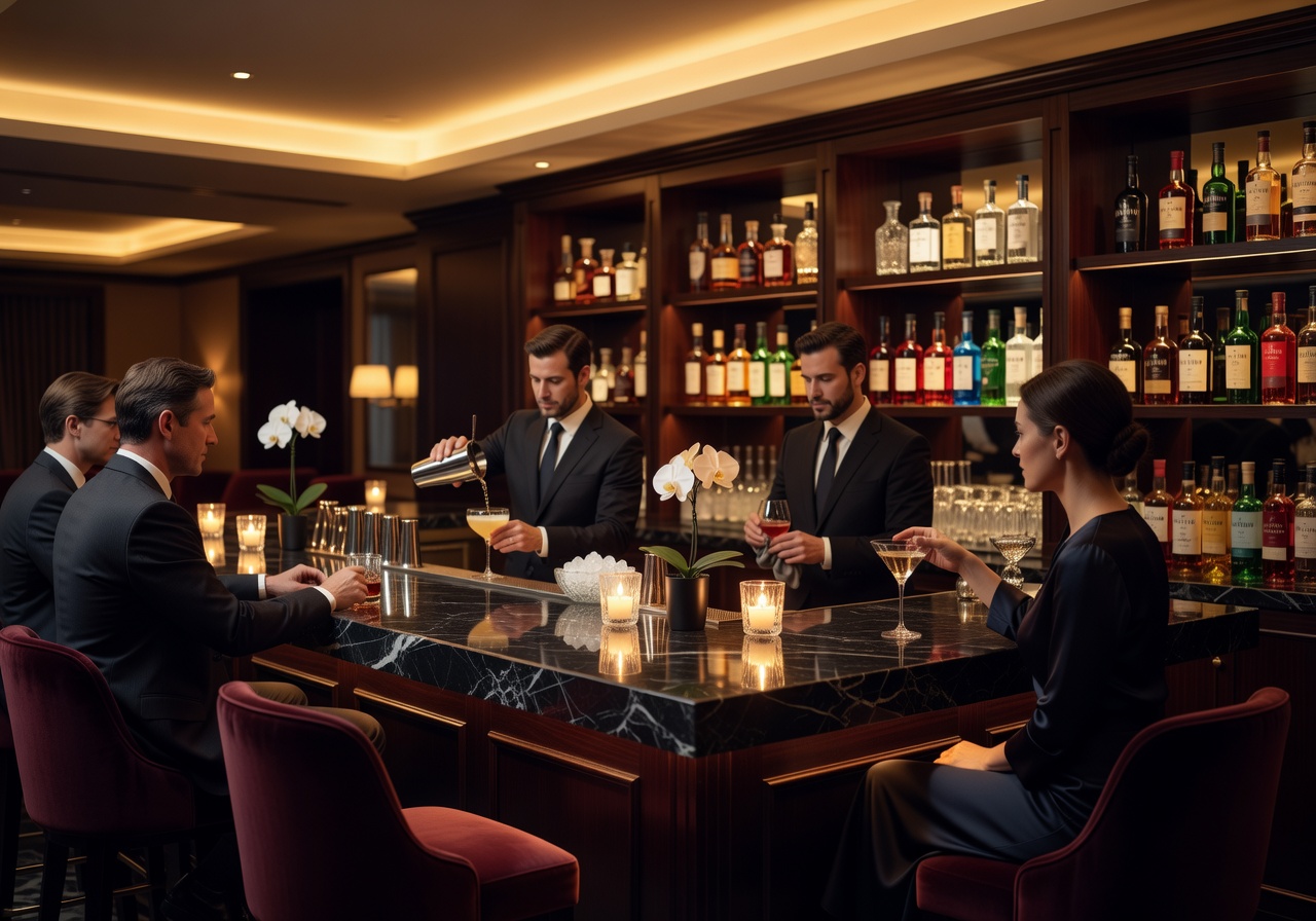 Elegant hotel cocktail bar