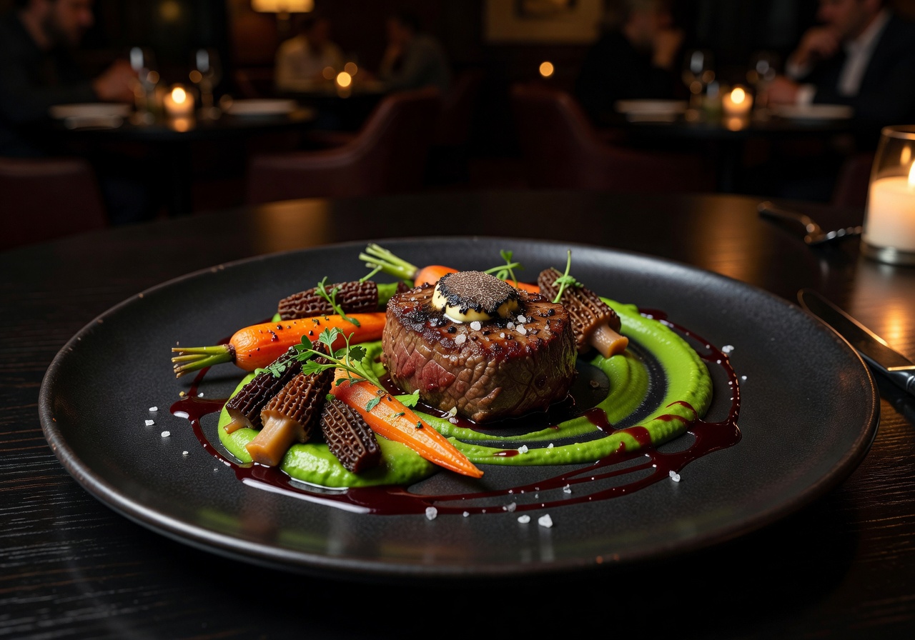 Gourmet dish at signature restaurant